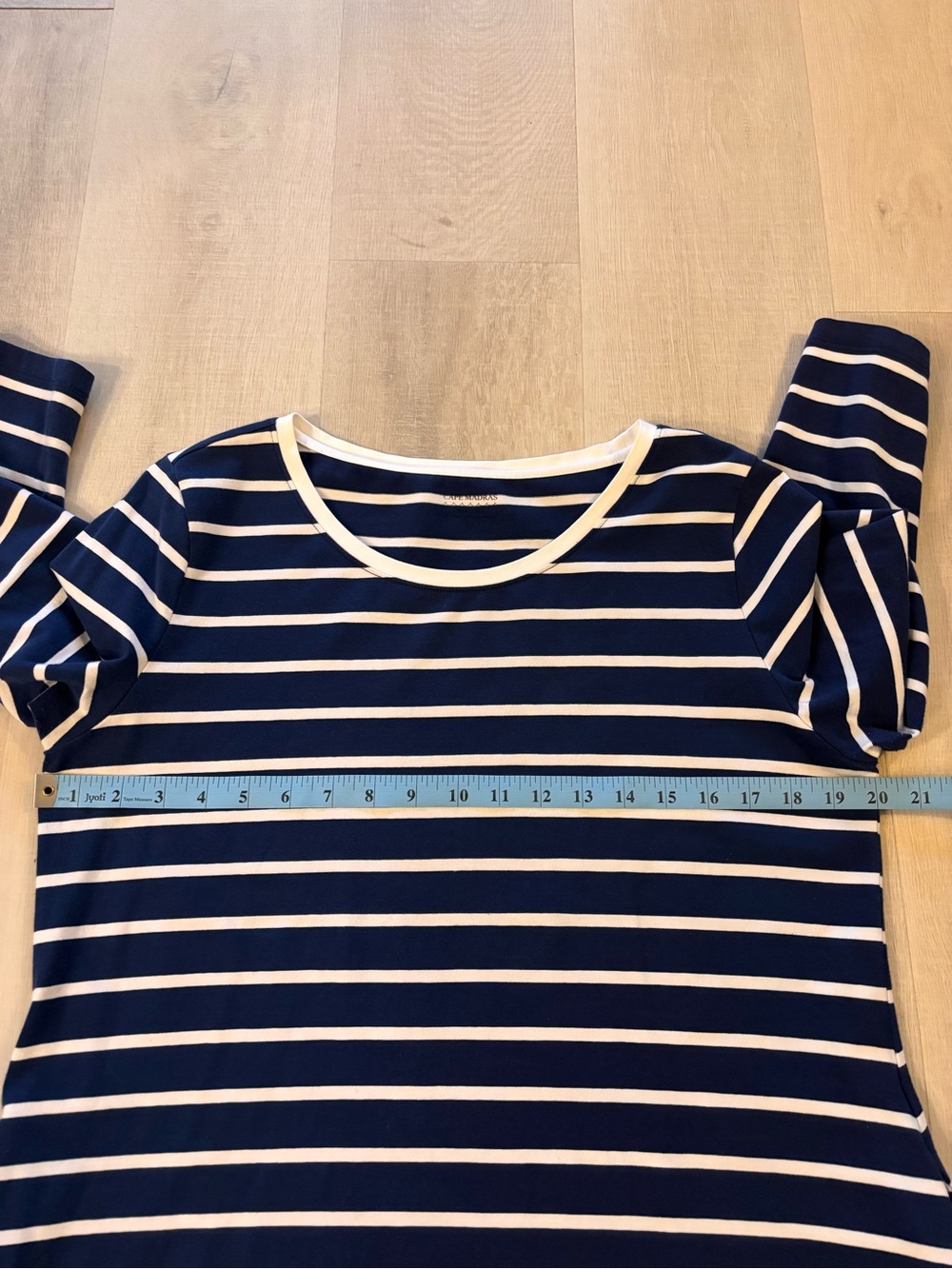 Cape Madras Navy and White Striped Dress Sz XL - Picture 5 of 5